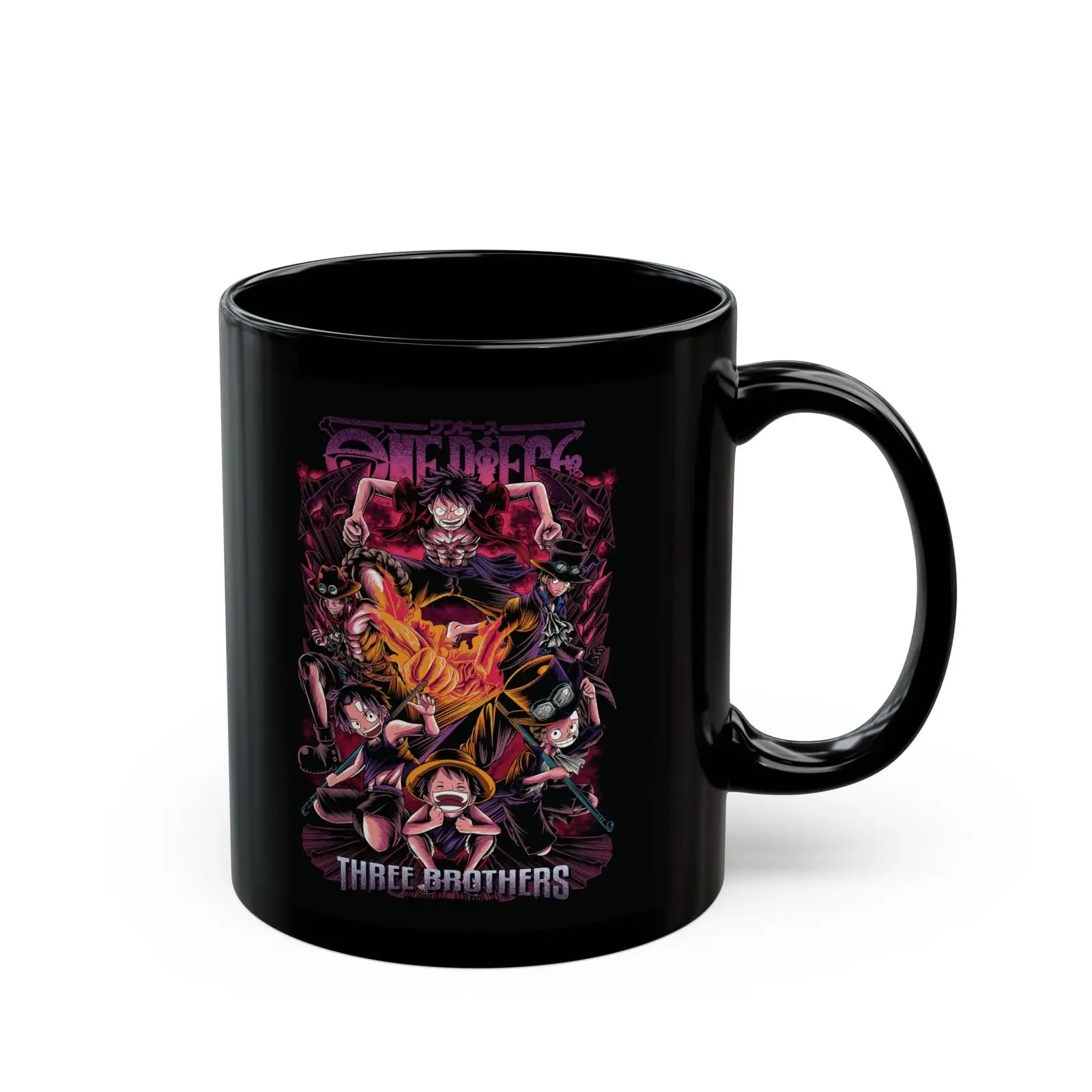 One Piece - Three Brothers Mug 11oz Black