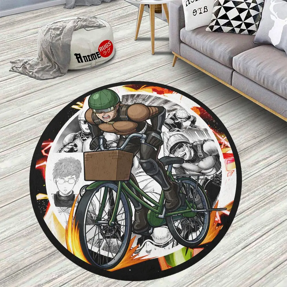 One Punch Man Mumen Rider Skid-Proof Round Rug