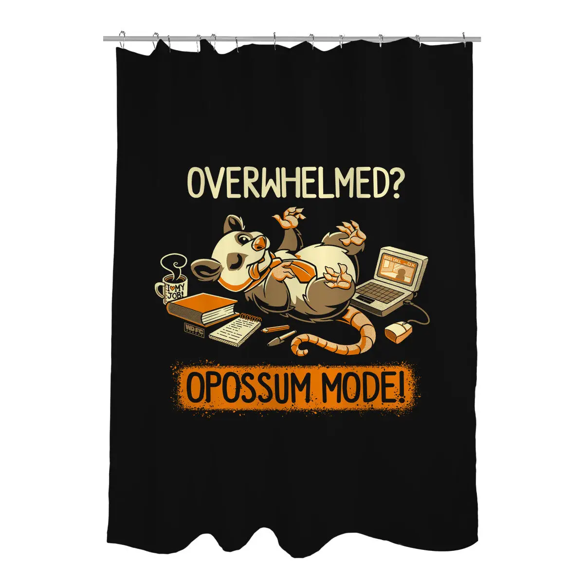 Opossum Mode Shower Curtains