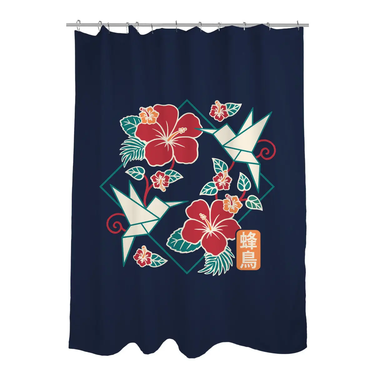 Origami Hummingbird Shower Curtains