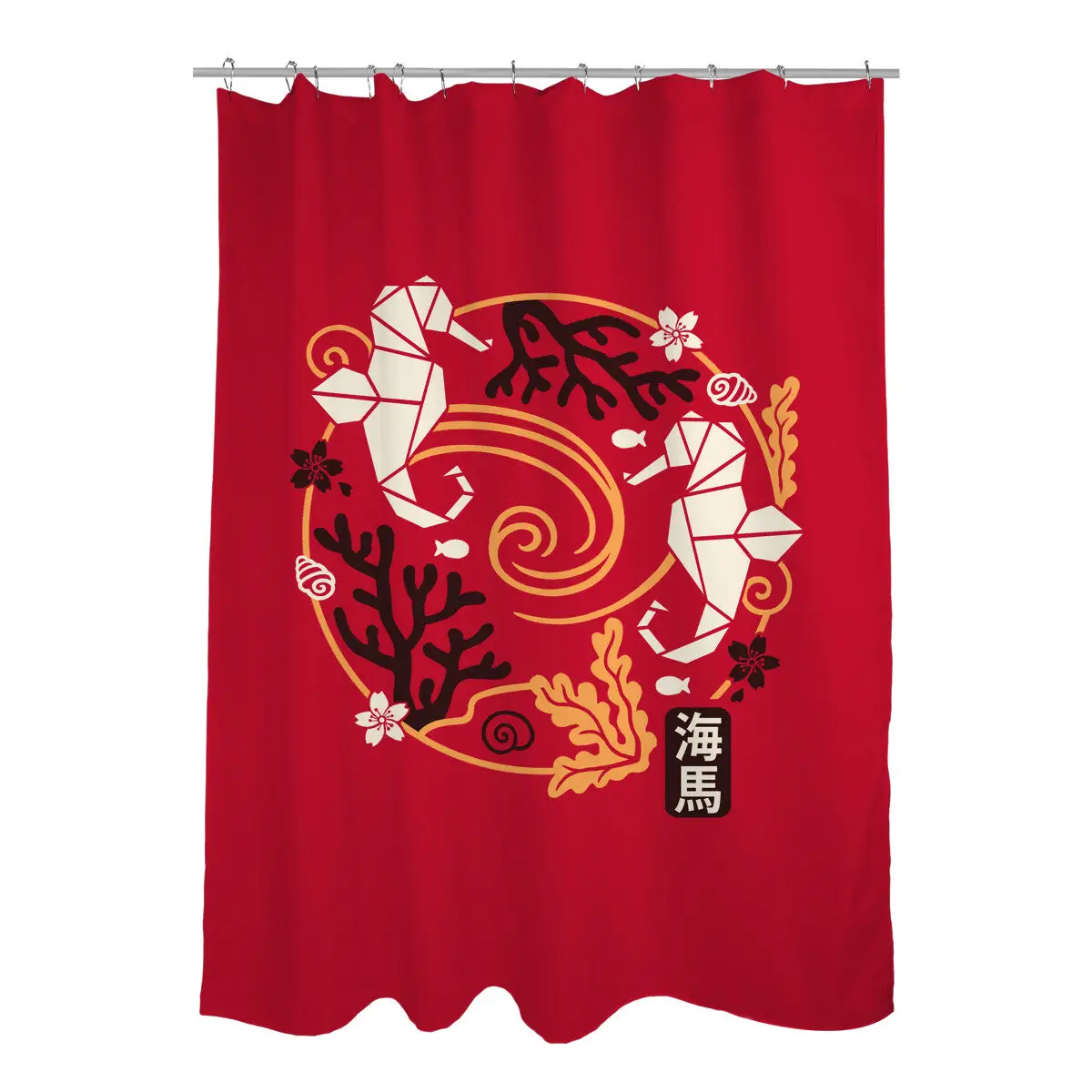 Origami Seahorse Shower Curtains