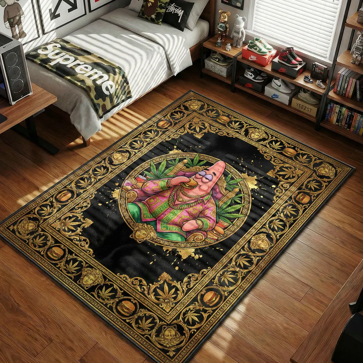 Patrick Star Burger Rug - Luxury Stoned Floor Decor