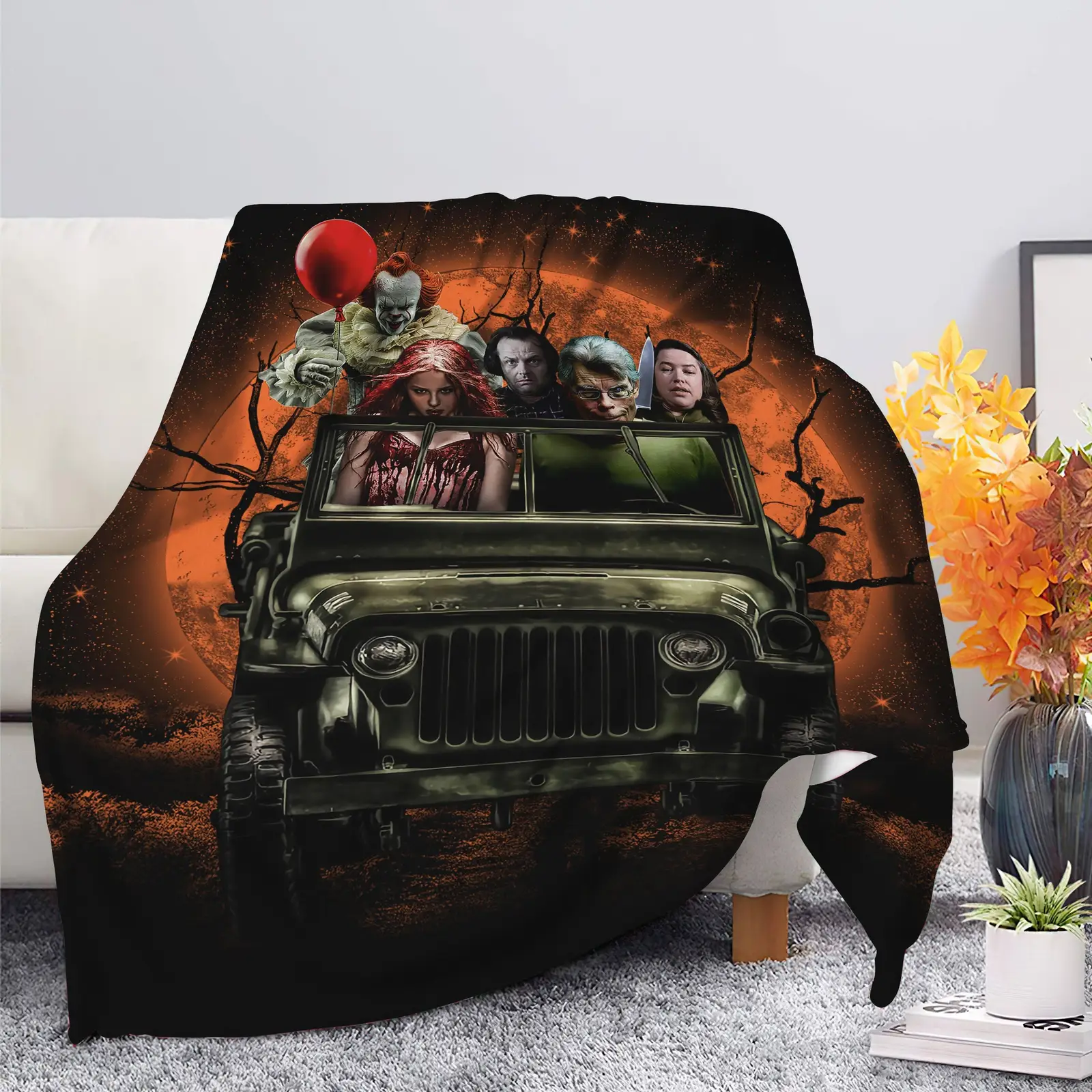Pennywise And Friends Halloween Moonlight Blanket