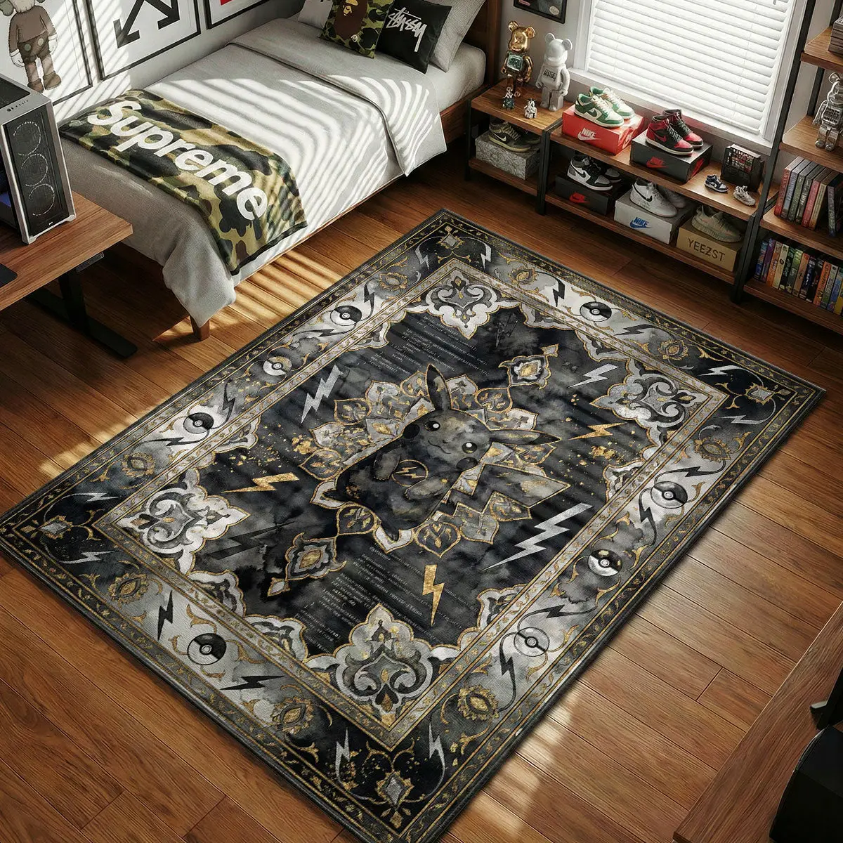 Pikachu Glitch Rug - Electric Streetwear Floor Mat