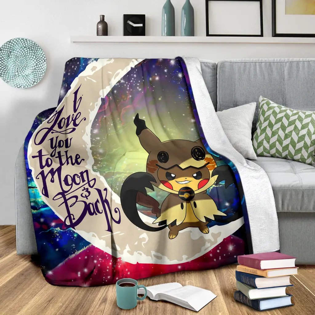 Pikachu Horro Love You To The Moon Galaxy 2 Blanket