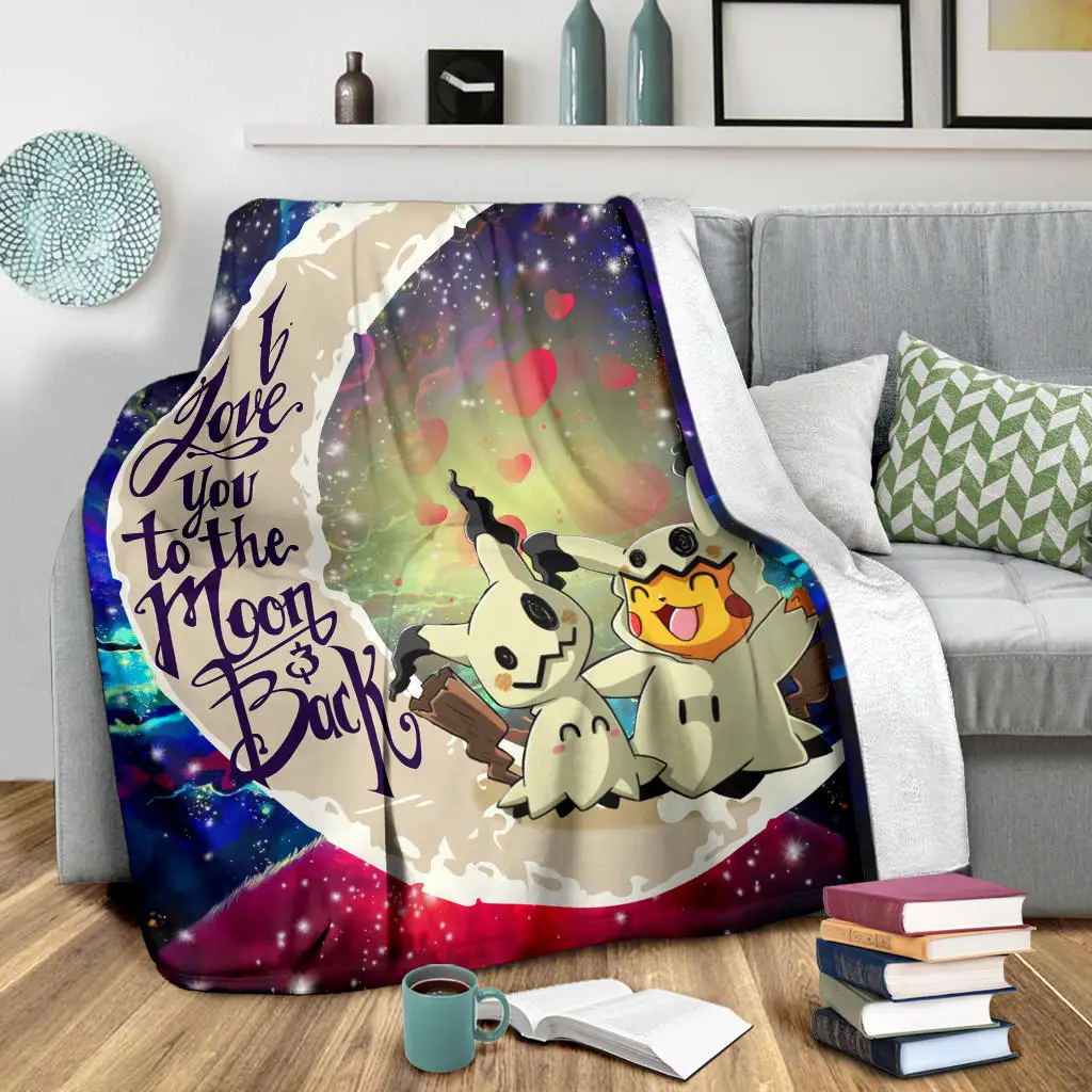 Pikachu Horro Love You To The Moon Galaxy Blanket