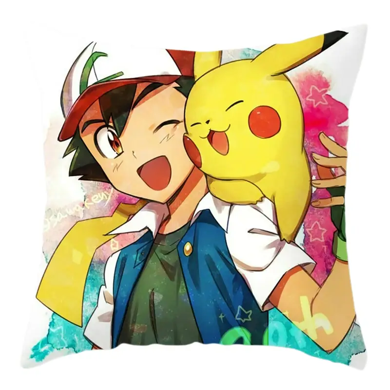 Pillow Pokémon Pikachu et Sacha Heureux 