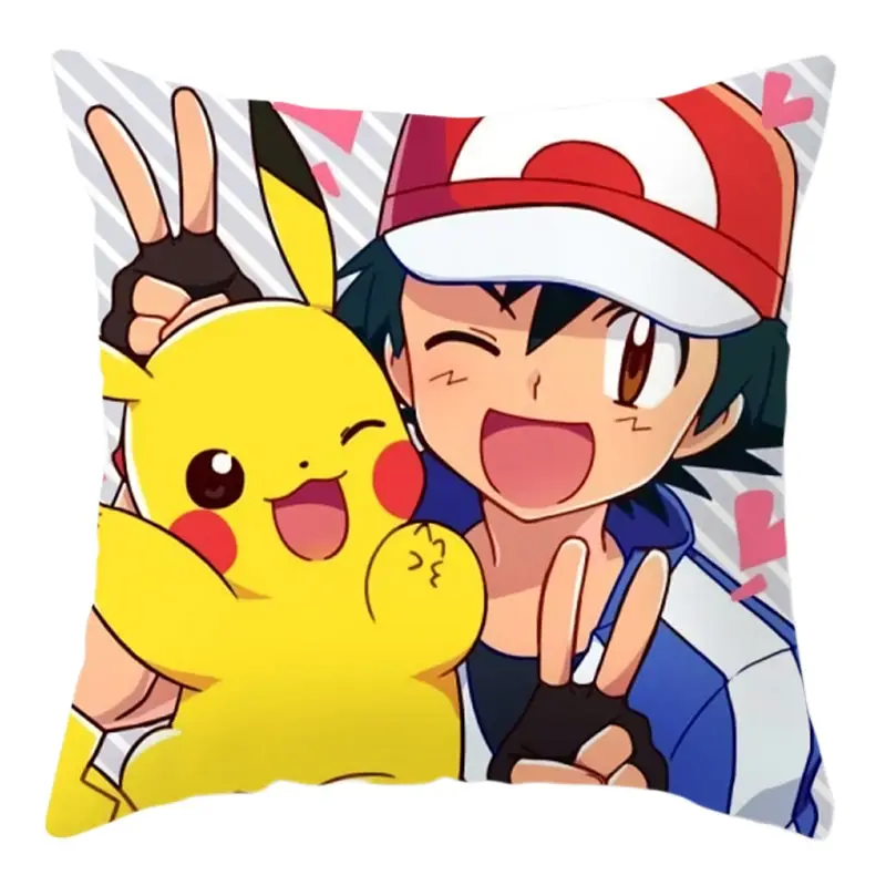 Pillow Pokémon Pikachu et Sacha s'Amusant 