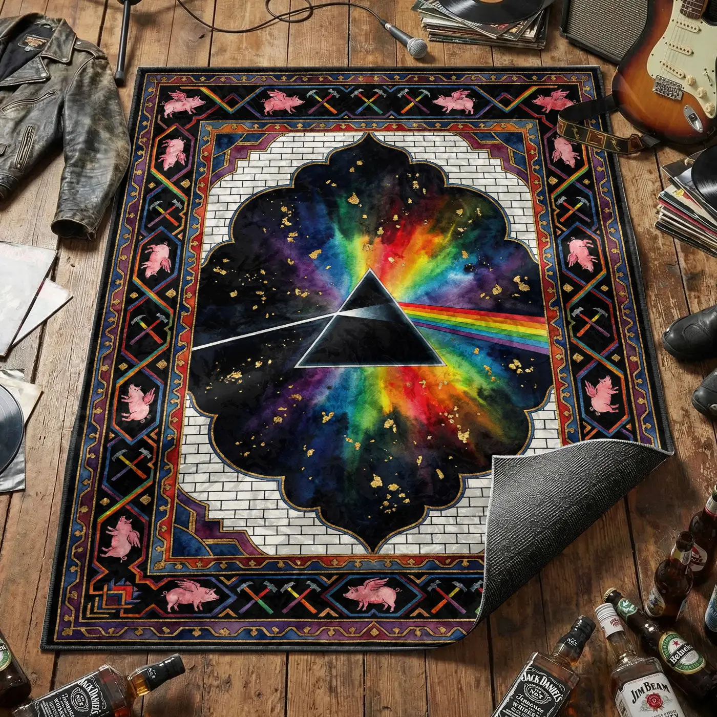 Pink Floyd Dark Side Prism Rug — Progressive Rock Area Rug