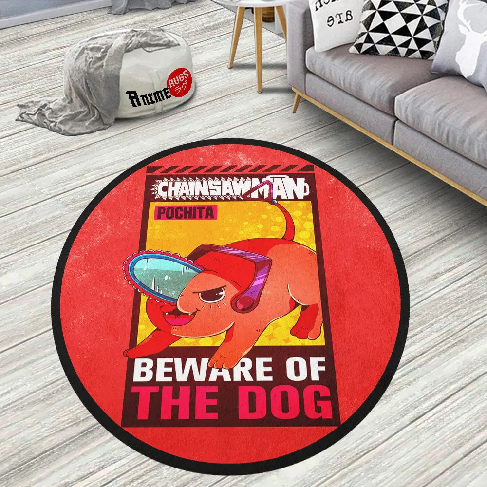 Pochita Round Rug Custom Chainsaw Man