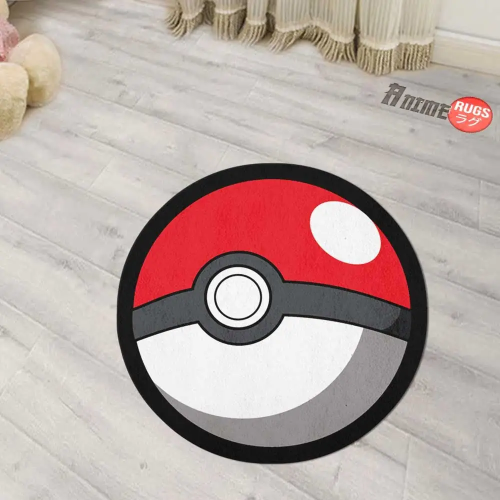 Pokeball Shaped Mat Custom Anime Room Decor Mat