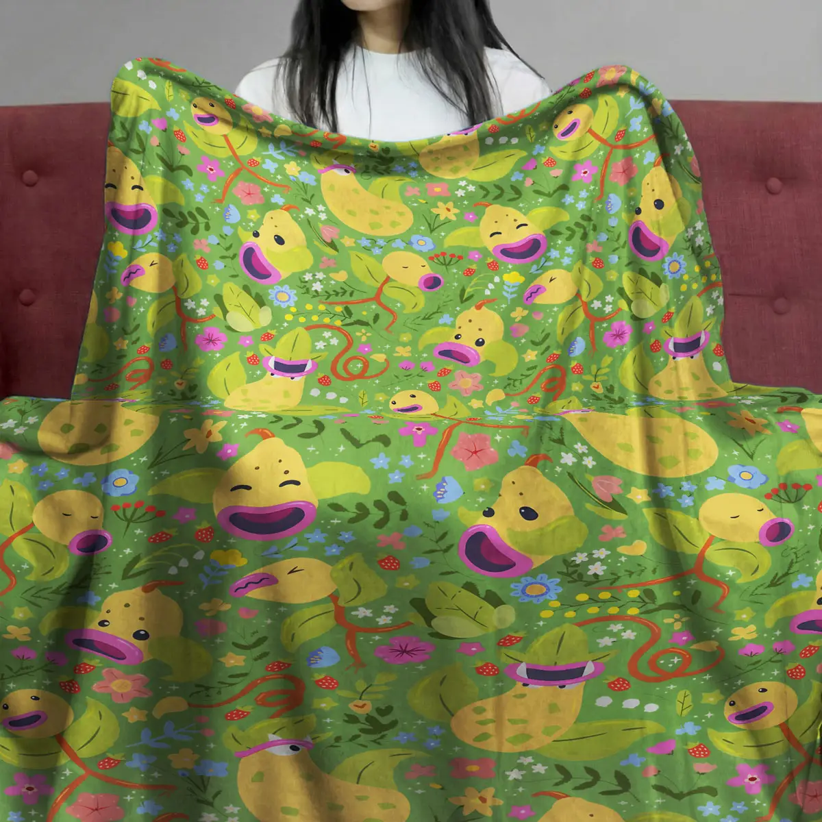 Pokemon Bellsprout Floral Forest Cozy Quilt Blanket - Anime Comforts – Cozy Anime Bedding, Blankets & Home Essentials