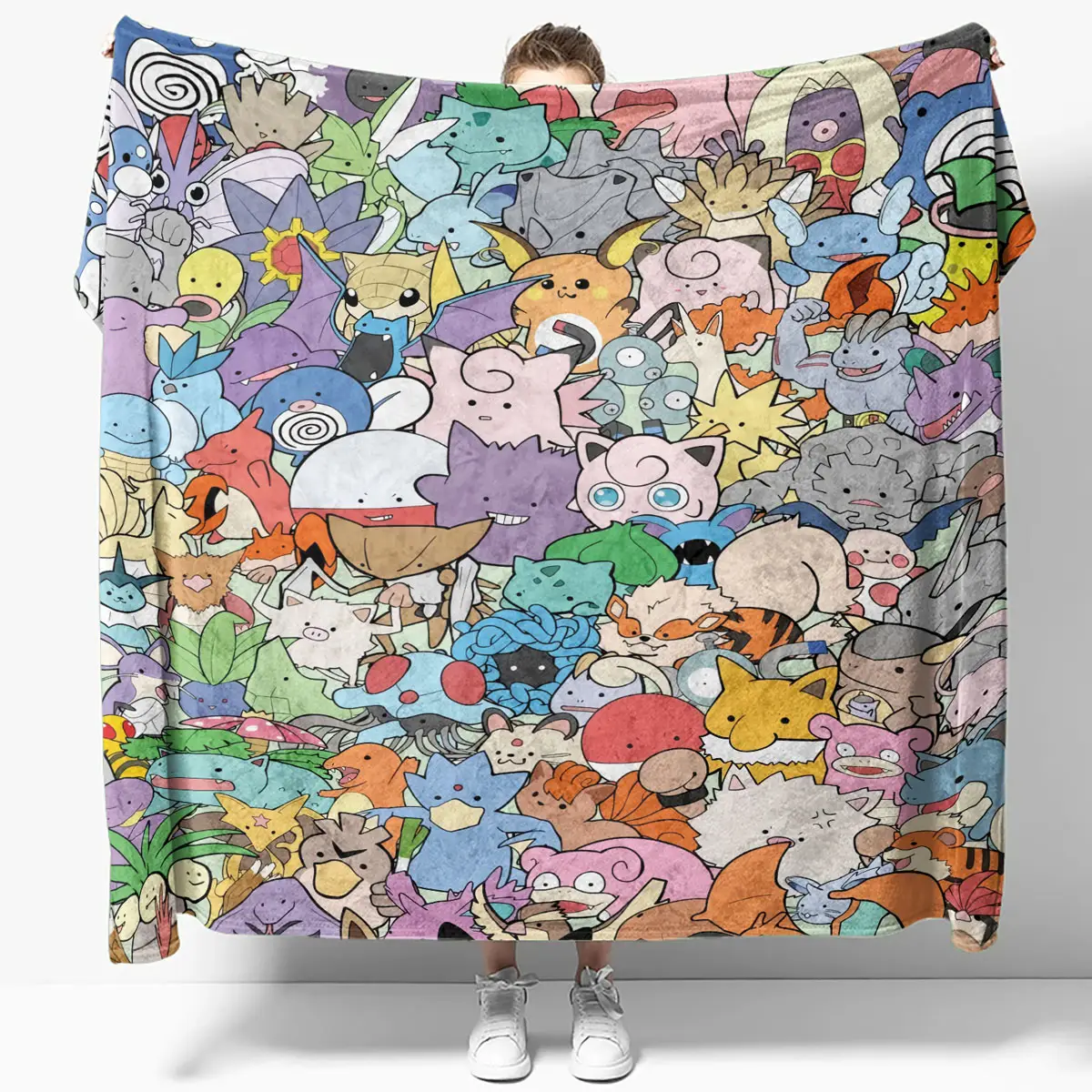 Pokemon Collage Anime Quilt Blanket – Colorful Character Throw - Anime Comforts – Cozy Anime Bedding, Blankets & Home Essentials