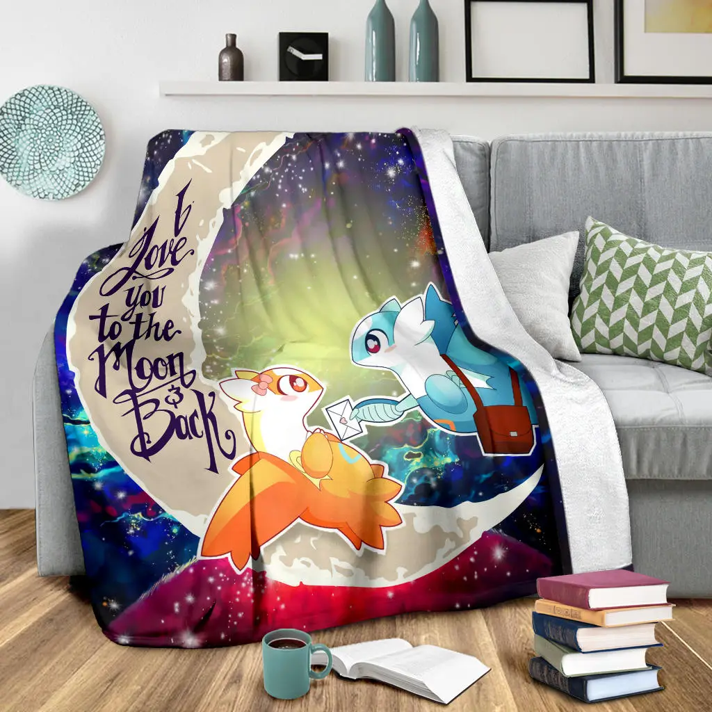 Pokemon Couple Latios Latias Love You To The Moon Galaxy Blanket