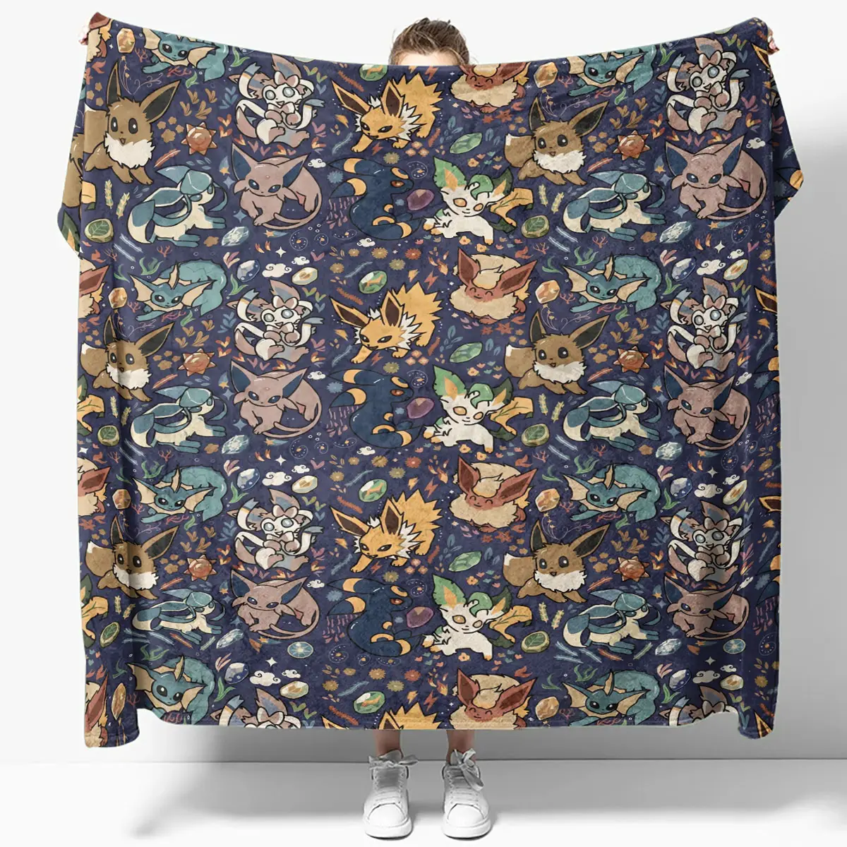 Pokemon Eeveelutions Cozy Night Pattern Quilt Blanket - Anime Comforts – Cozy Anime Bedding, Blankets & Home Essentials