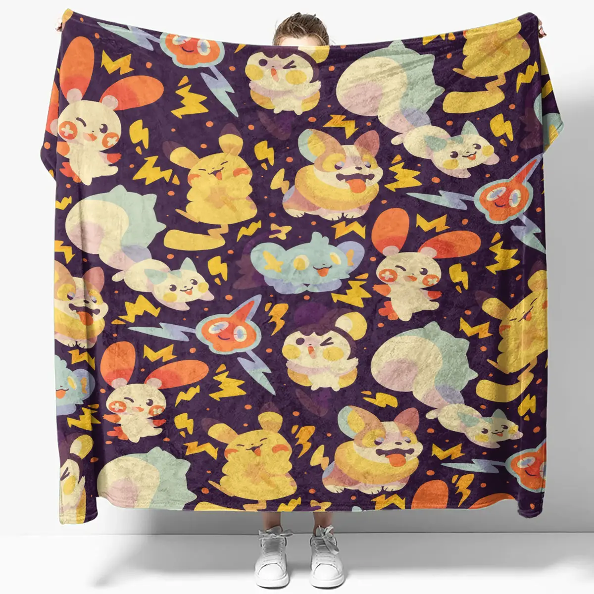 Pokemon Electric Type Playful Character Cozy Quilt Blanket - Anime Comforts – Cozy Anime Bedding, Blankets & Home Essentials