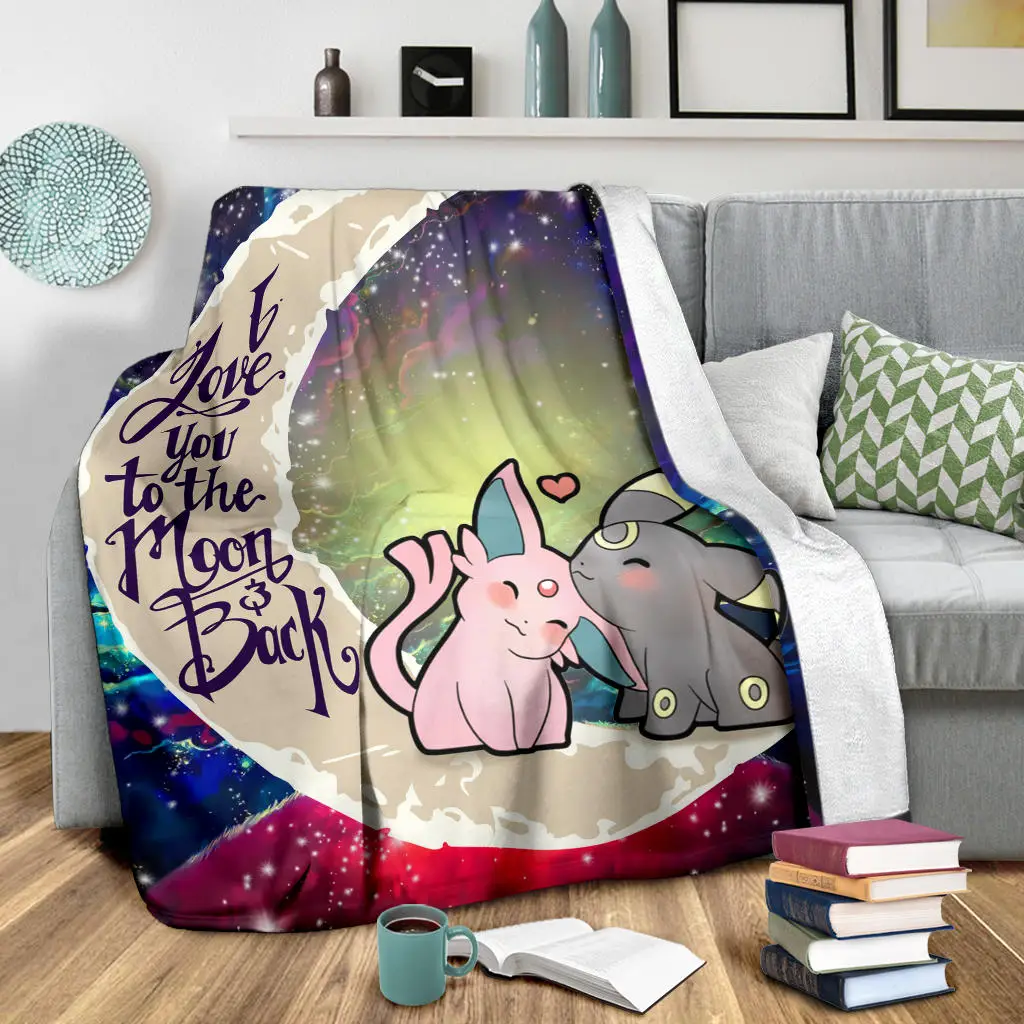 Pokemon Espeon Umbreon Love You To The Moon Galaxy Blanket