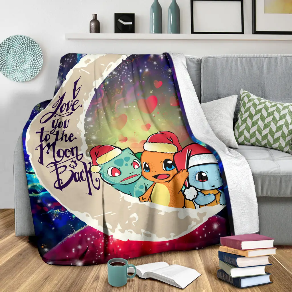 Pokemon Friends Gen 1 Love You To The Moon Galaxy Blanket