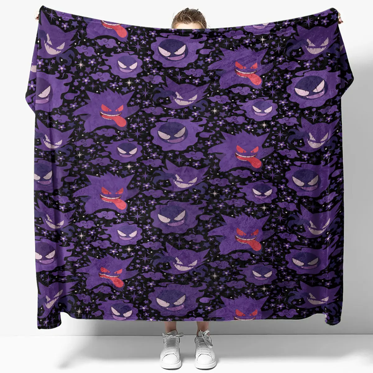 Pokemon Gengar Shadow Pattern Quilt Blanket - Anime Comforts – Cozy Anime Bedding, Blankets & Home Essentials