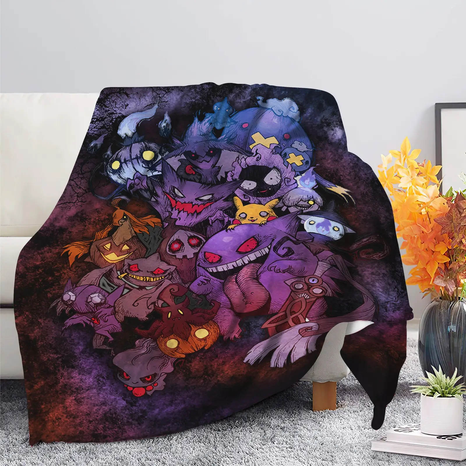 Pokemon Ghost Halloween Blanket