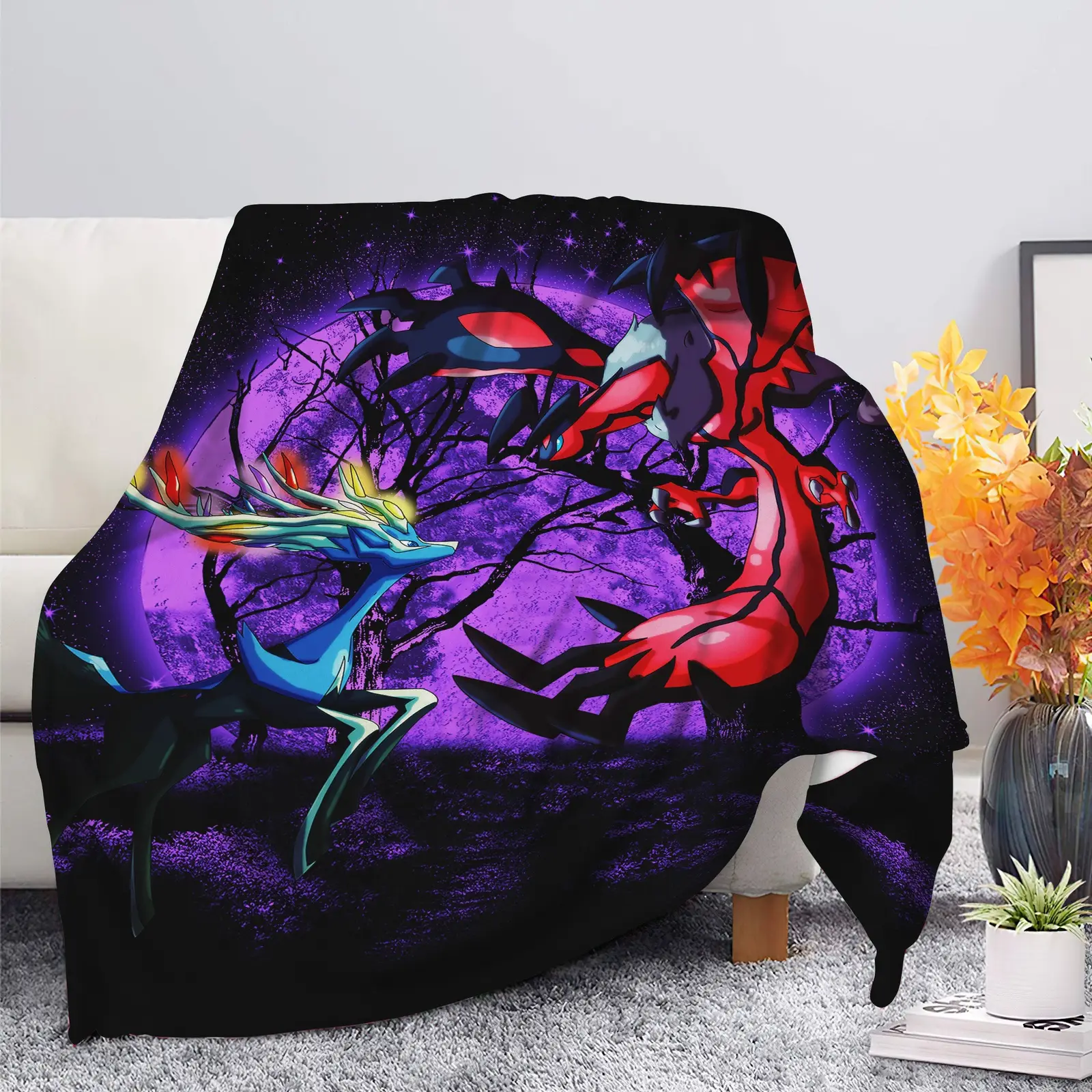 Pokemon X Y Yveltal And Xerneas Moonlight Blanket