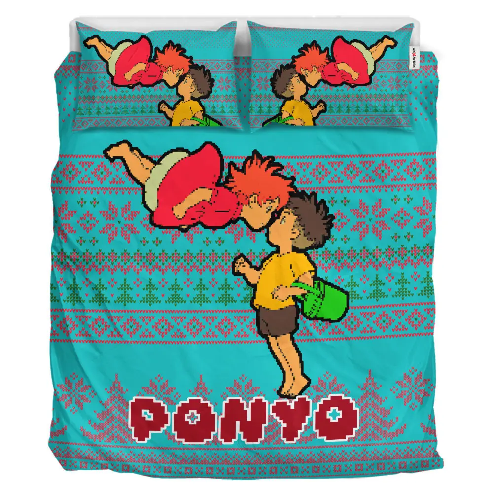 Ponyo Xmas Polyester Duvet Cover Set