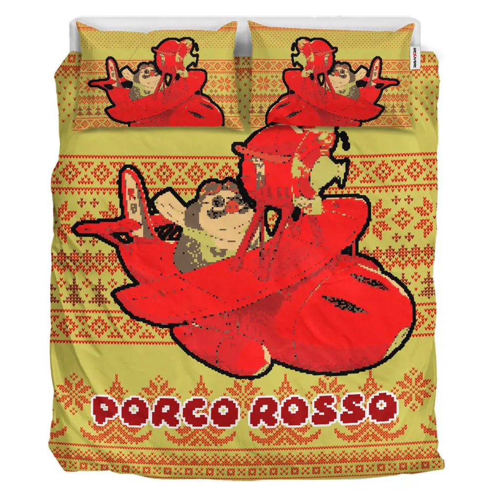 Porco Rosso Xmas Polyester Duvet Cover Set