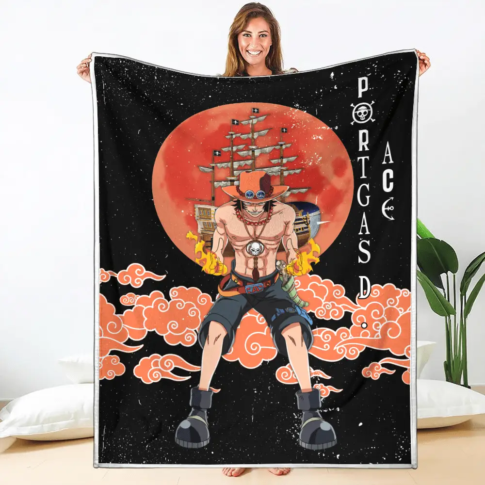 Portgas D. Ace Blanket Moon Style Custom Anime
