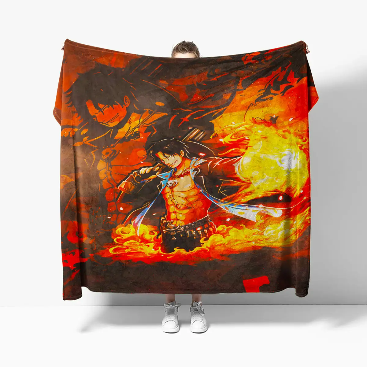Portgas D. Ace Fire Fist Throw Blanket