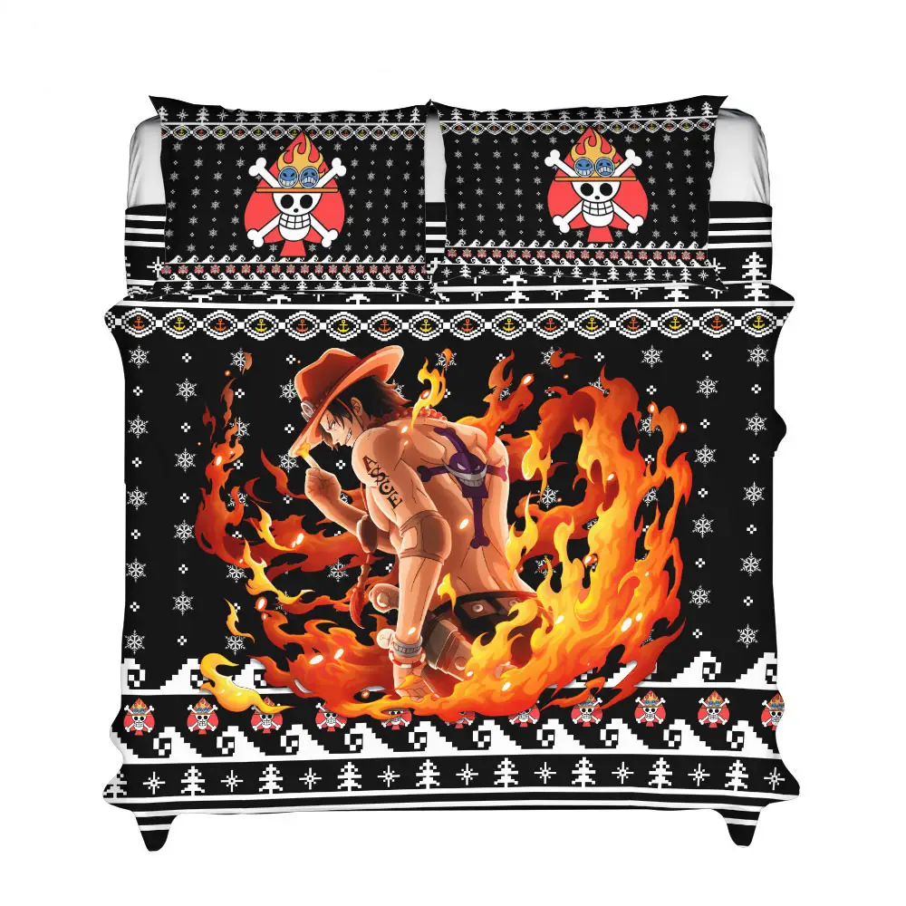 Portgas D. Ace Xmas Polyester Duvet Cover Set