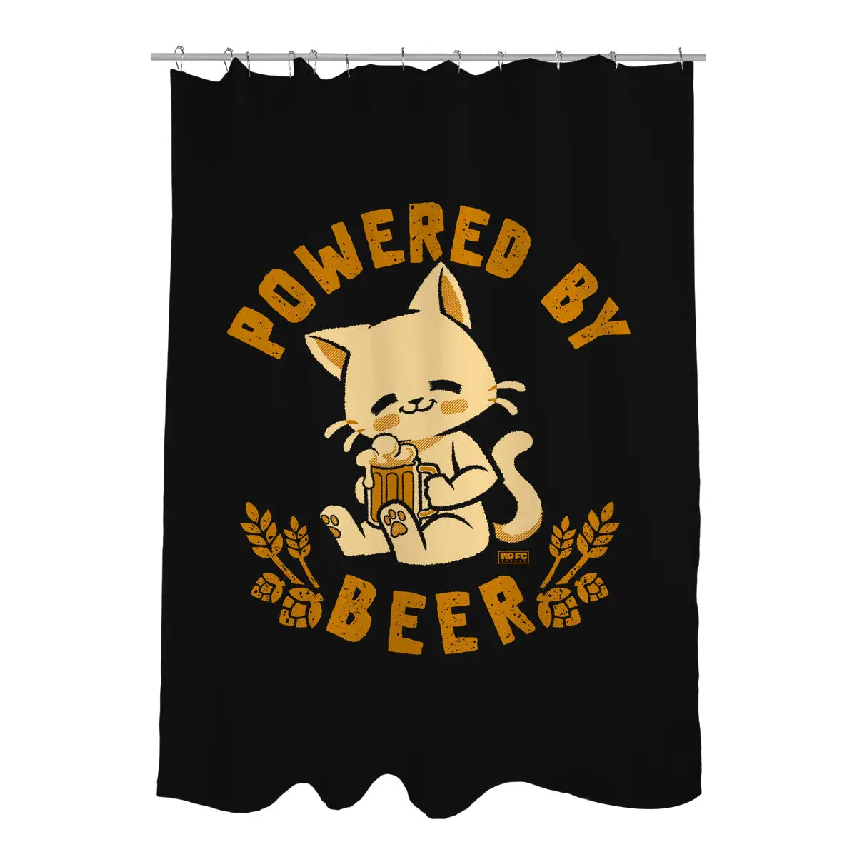 Powered By Beer Cat Shower Curtains