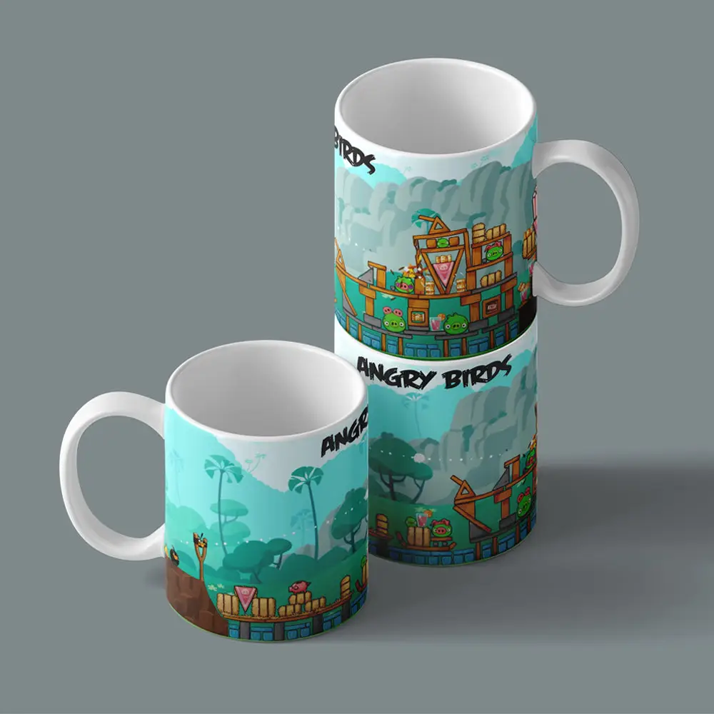 Printed Coffee/Milk Mugs, 325ml - Angry Birds Gaming Coffee Mug