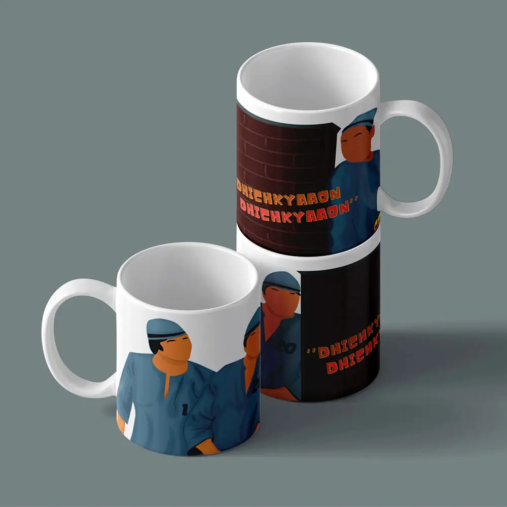 Printed Coffee/Milk Mugs, 325ml - Bollywood Sholay Coffee Mug