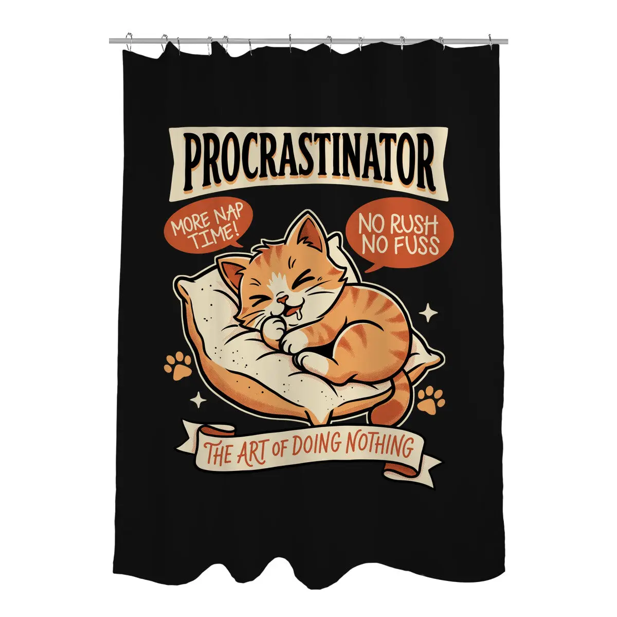 Procrastinator Cat Shower Curtains