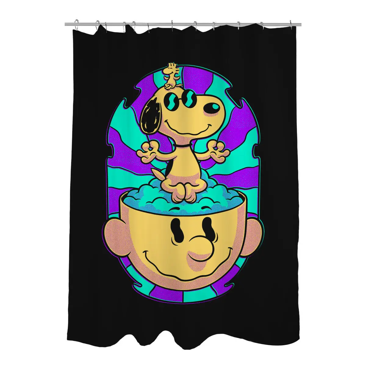 Psychedelic Beagle Kid Shower Curtains