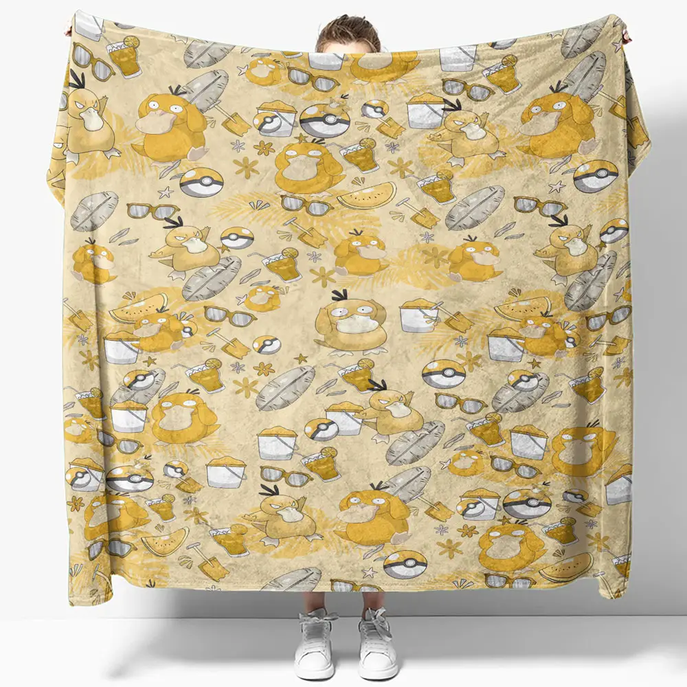 Psyduck Summer Pattern Pokemon Quilt Blanket - Anime Comforts – Cozy Anime Bedding, Blankets & Home Essentials