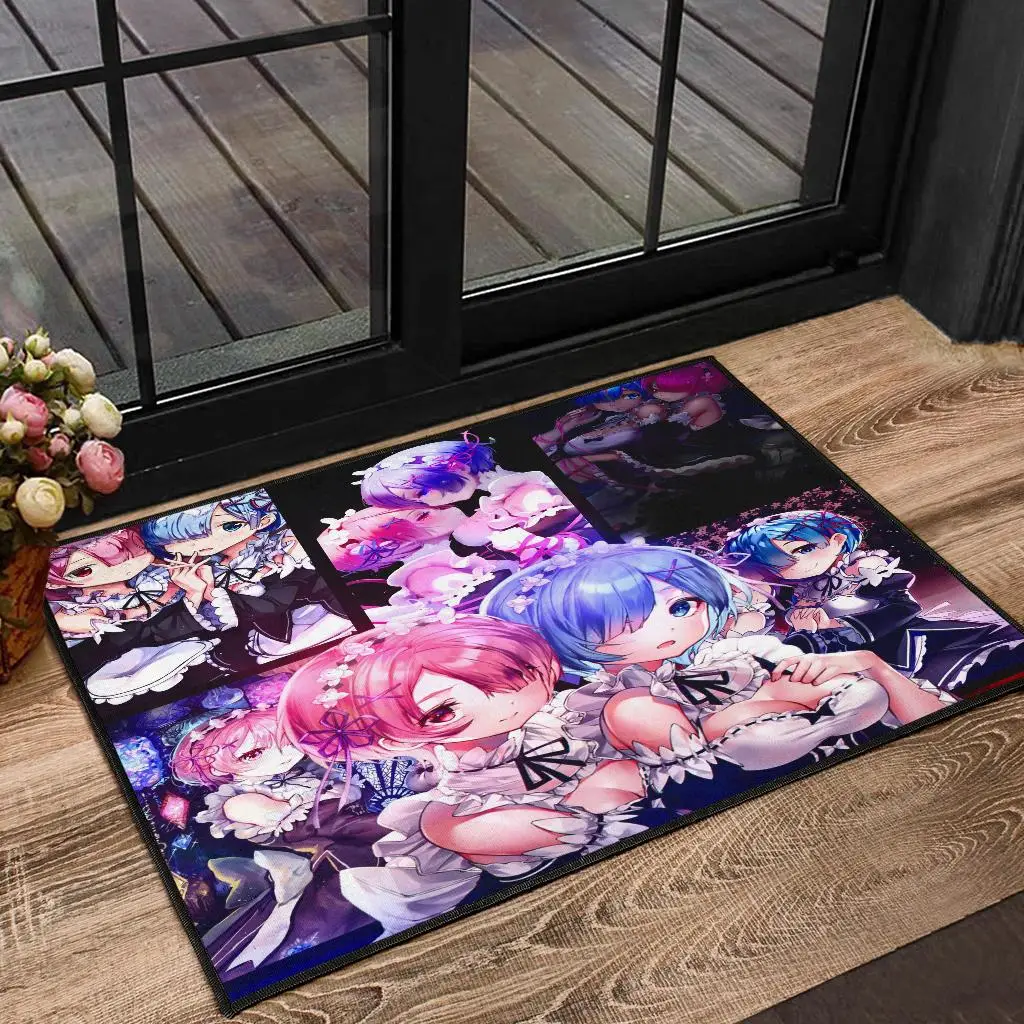 Ram And Rem Anime Girl Re Zero Doormat