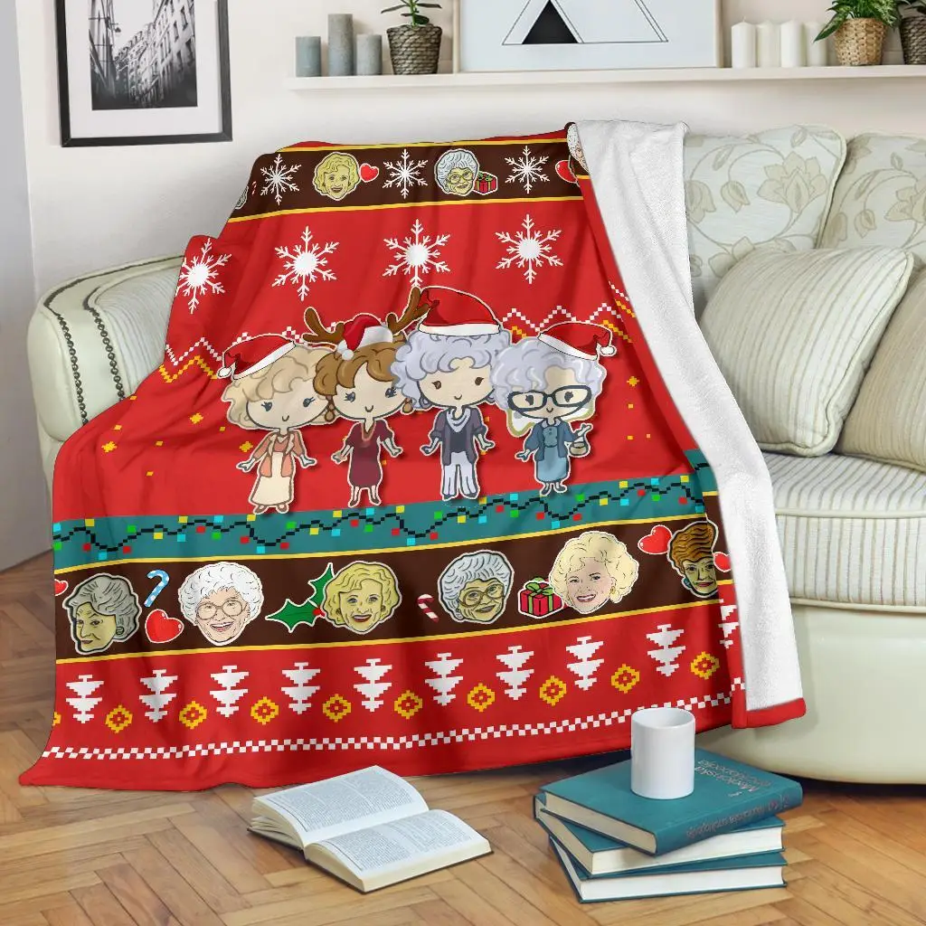 Red Golden Girls Christmas Blanket Amazing Gift Idea