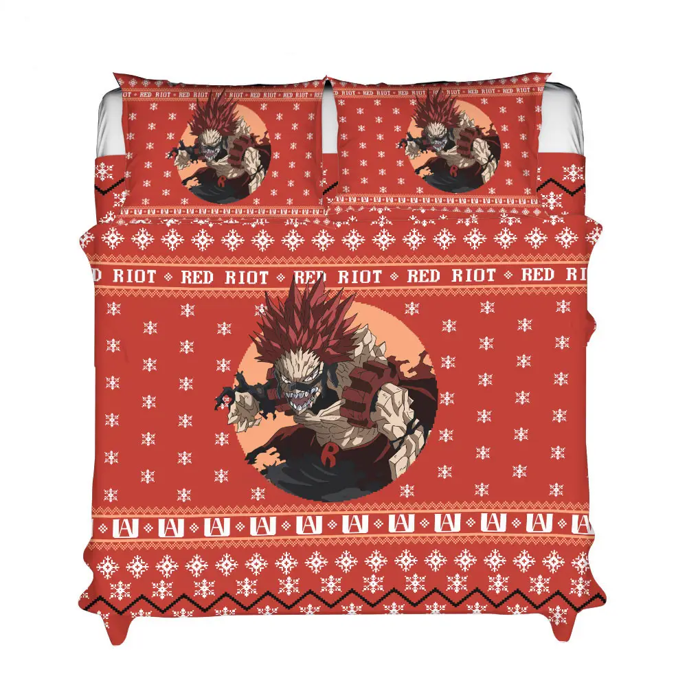 Red Riot Xmas Polyester Duvet Cover Set
