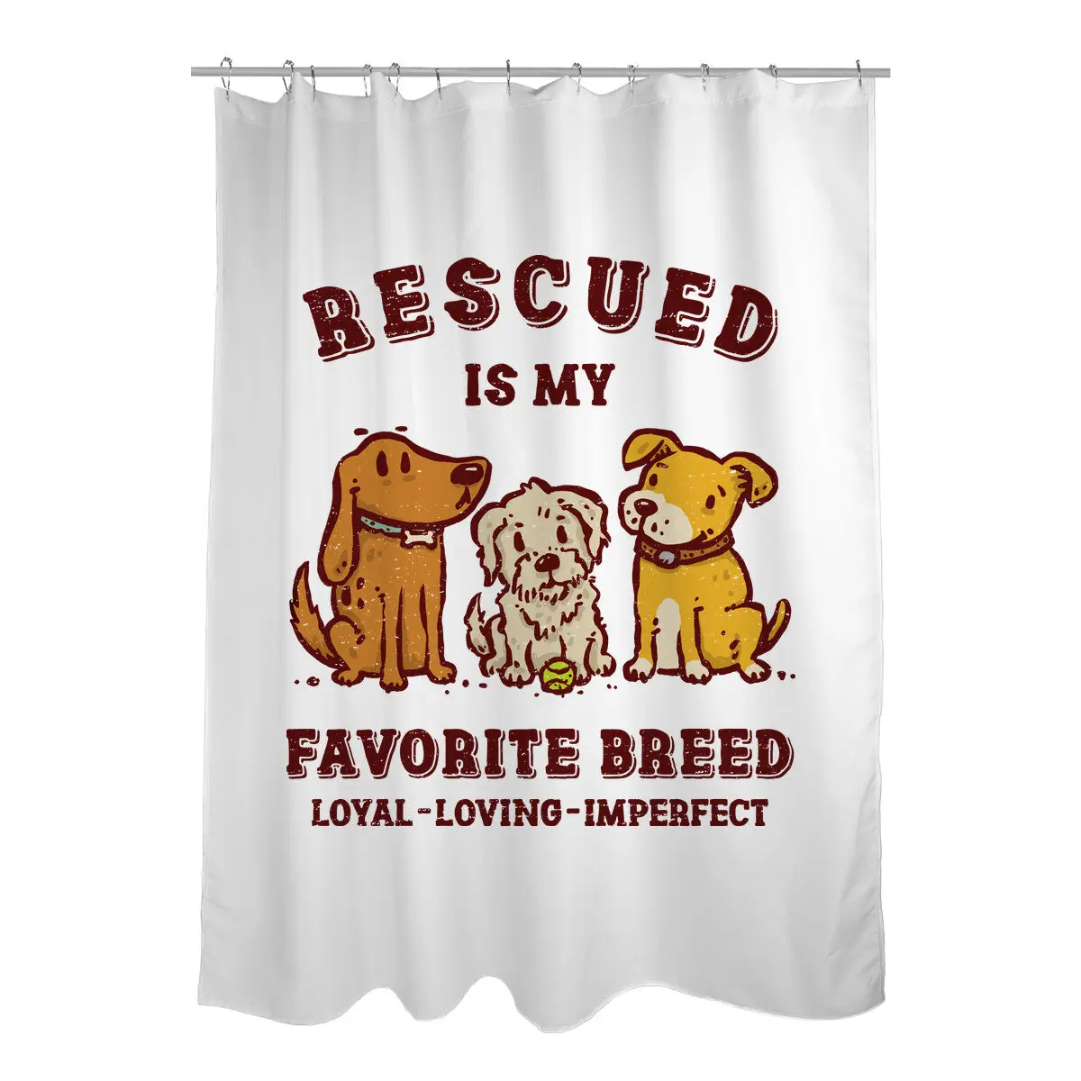 Rescued Is My Favorite Breed Shower Curtains