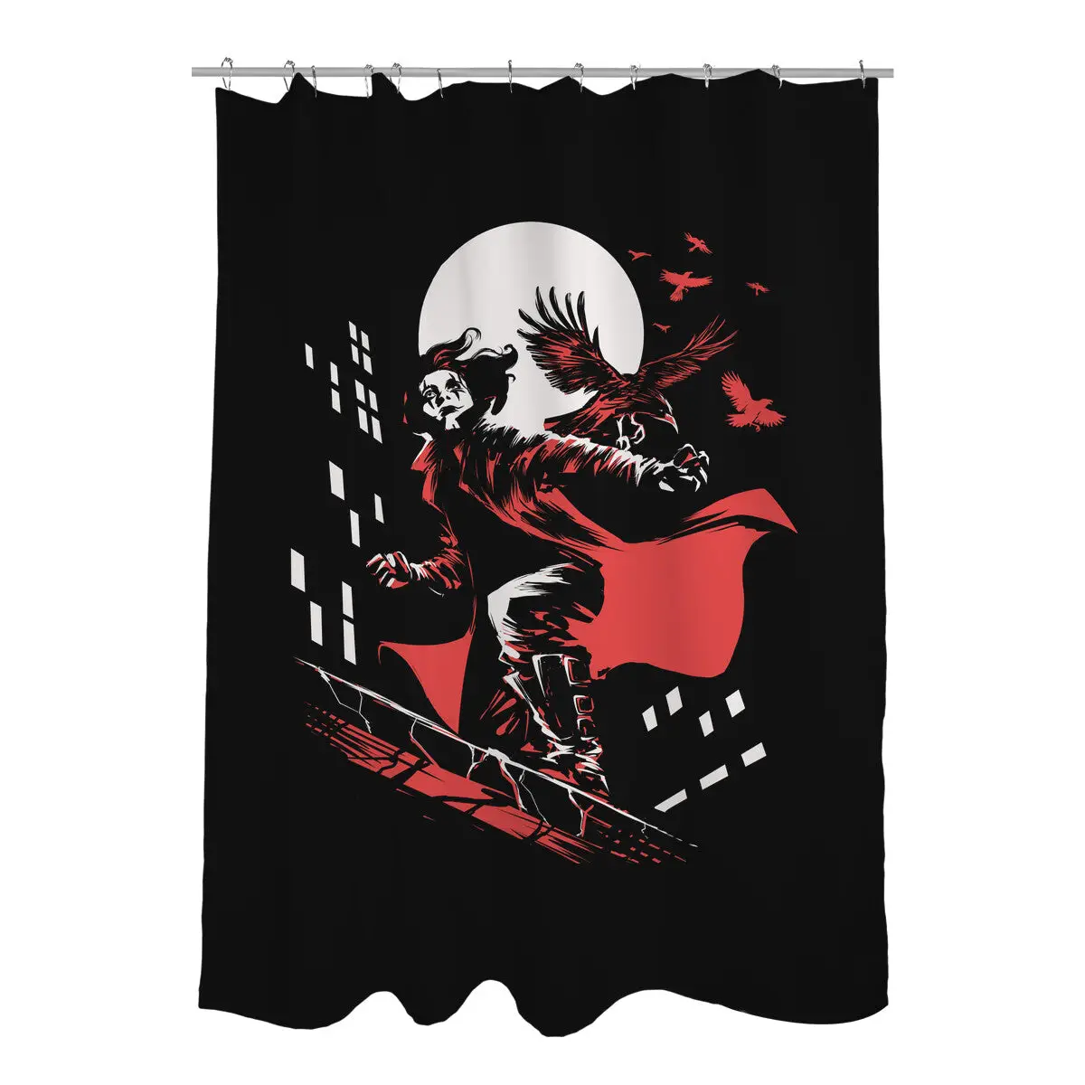 Retro Crow Shower Curtains