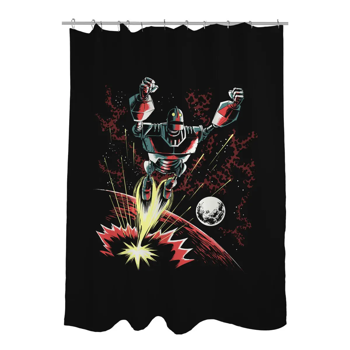 Retro Iron Giant Shower Curtains