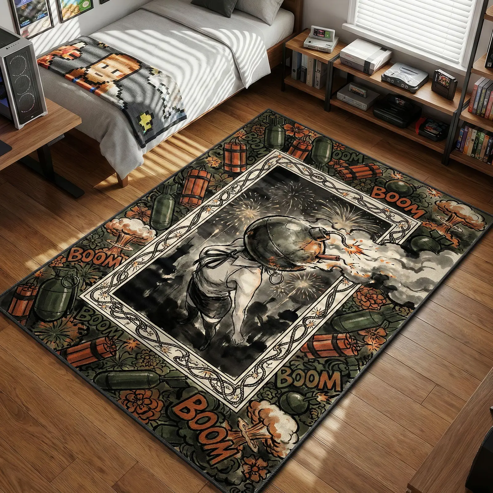 Reze Bomb Girl Fireworks Rug - Chainsaw Man Chair Mat