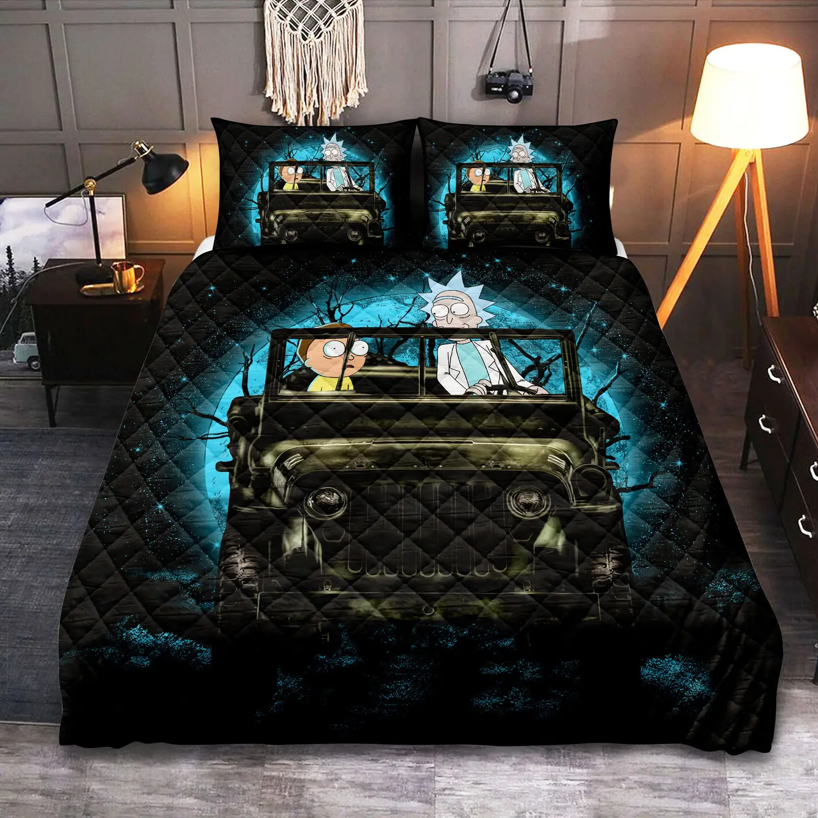 Rick And Morty Halloween Moonlight Quilt Bed Sets