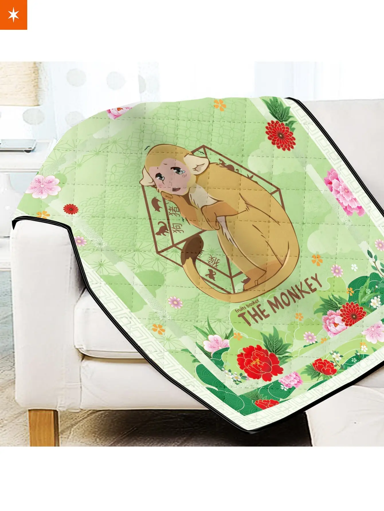 Ritsu The Monkey Quilt Blanket