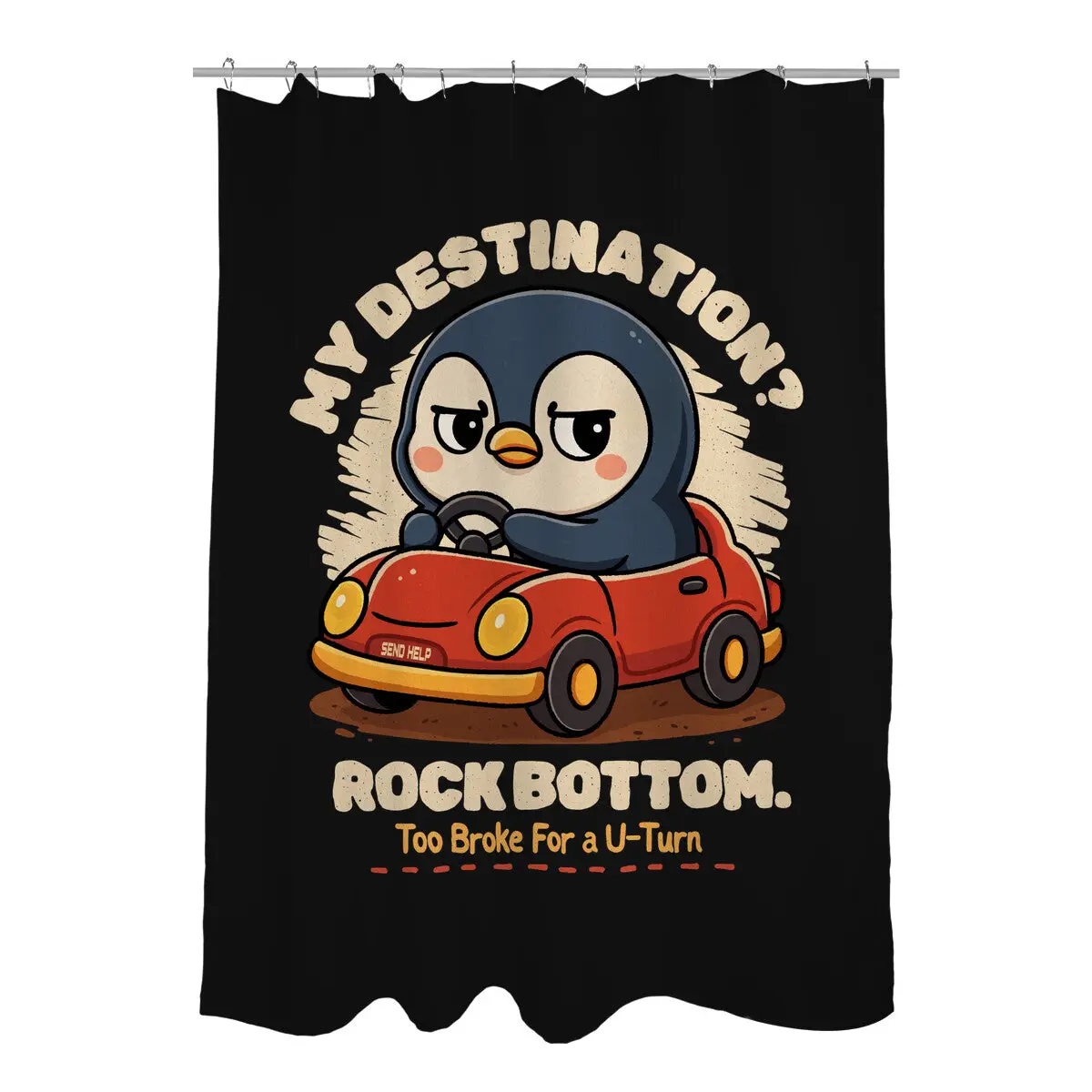 Rock Bottom Penguin Shower Curtains