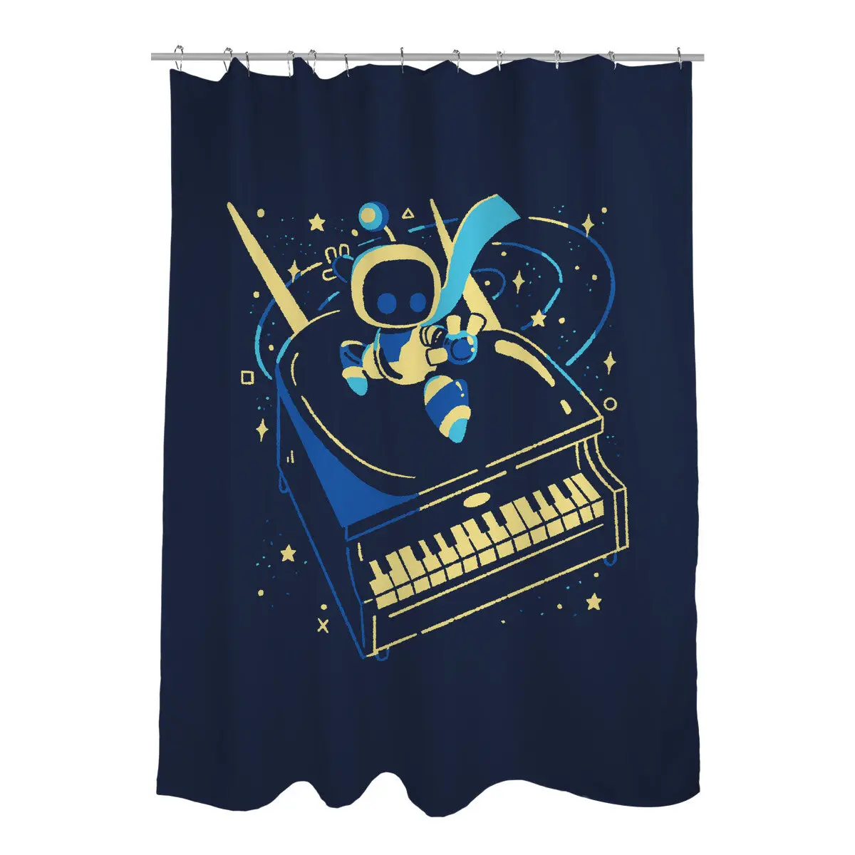 Rocket Bot Shower Curtains
