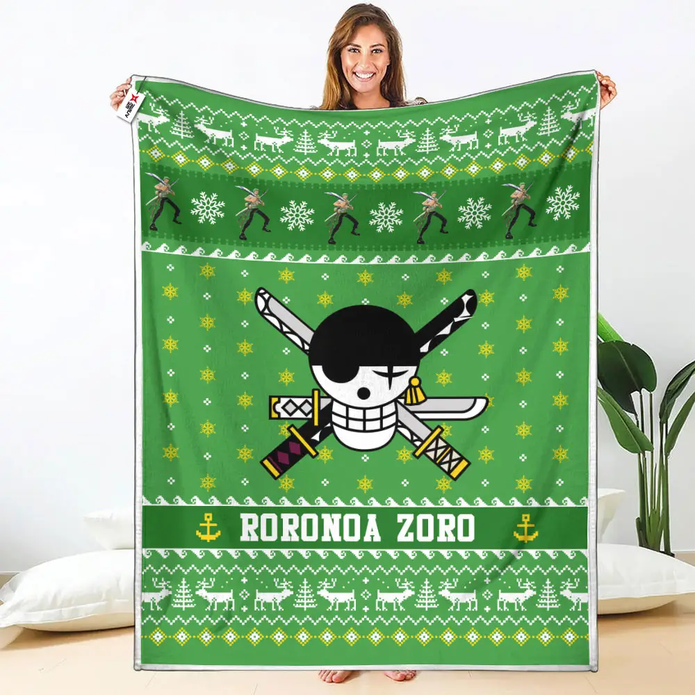 Roronoa Zoro Blanket Ugly Christmas Symbol Anime