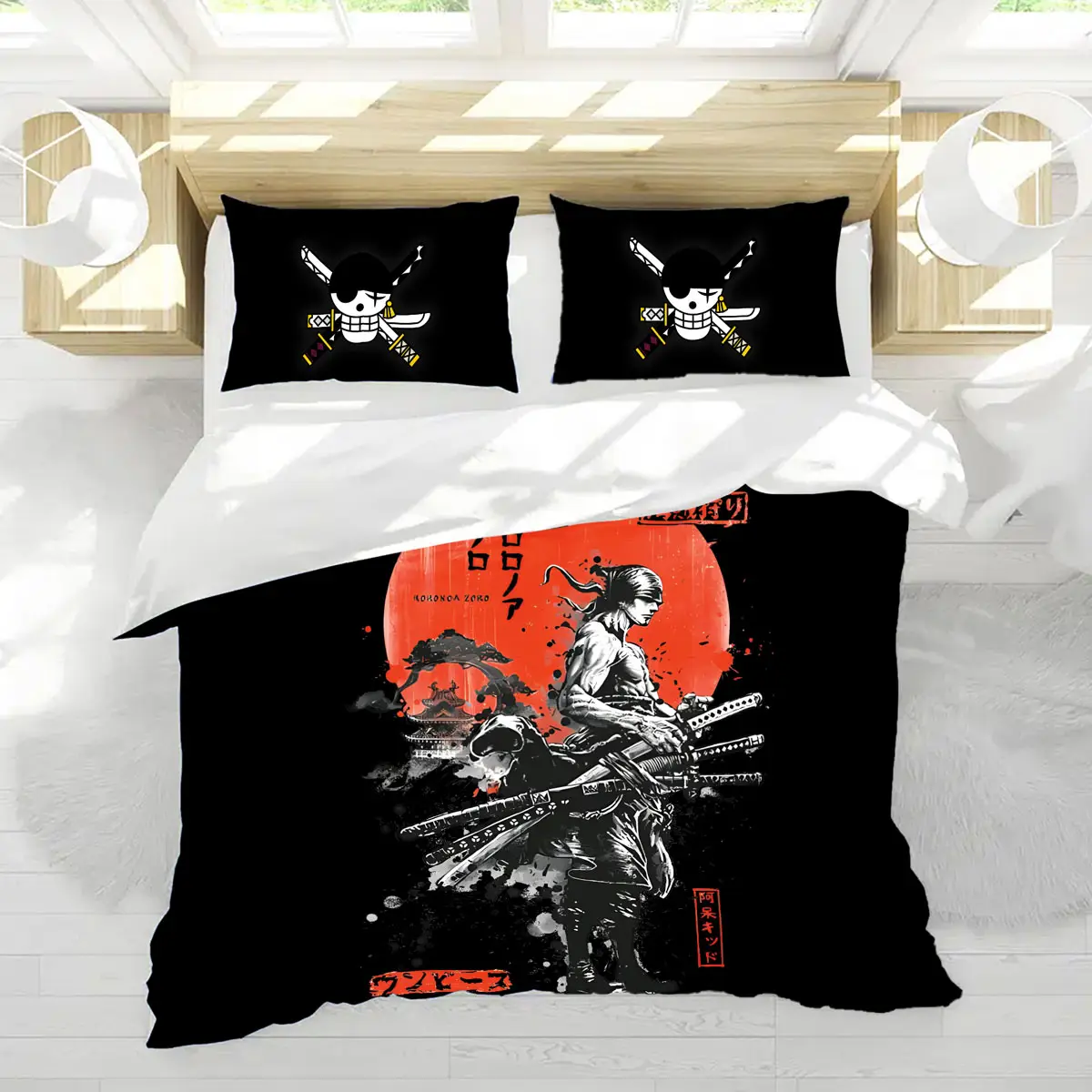 Roronoa Zoro Samurai Moon Bed Set – One Piece Anime Bedding