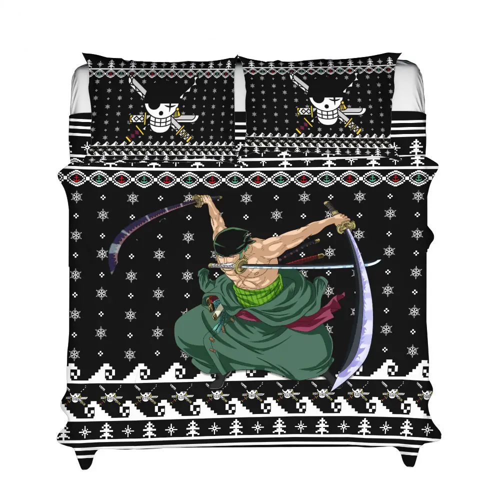 Roronoa Zoro Xmas Polyester Duvet Cover Set